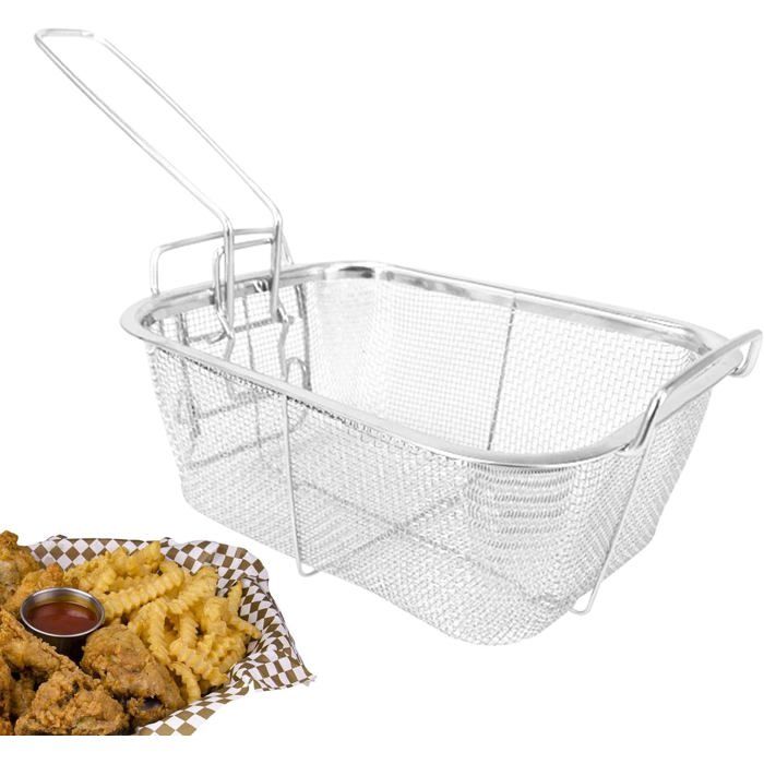 Lot De 12 Paniers à Frites En Acier Inoxydable Avec Poignée - Mini Paniers Service Noir