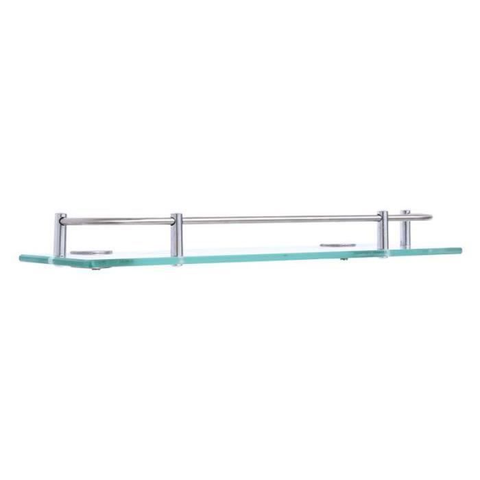 Lot 2 Étagères Verre Trempé 8mm 30x10cm - Support Mural Inox Nickel Brossé, Charge 15kg, Idéale Douche, Salle De Bain, Cuisine
