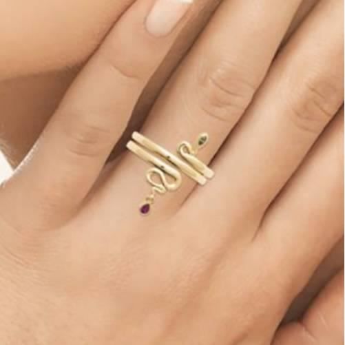 Bagues Vintage Serpent Ouverte En Argent Réglable Pour Femme Et Fille