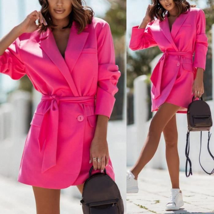 Robe Femme Sexy Col en V Tailleur Longue Cintre A Manches Longues Couleur Unie Robe Moulante Slim Fit Mini Robe Club De Fete Cdiscount Boutique Erotique
