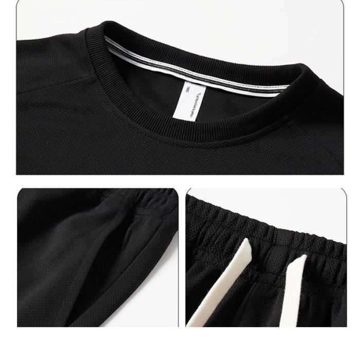 Seiveini Ensemble Jogging Homme 2 Pièces Été Sans Manches Débardeur + Shorts Fitness Sport Running