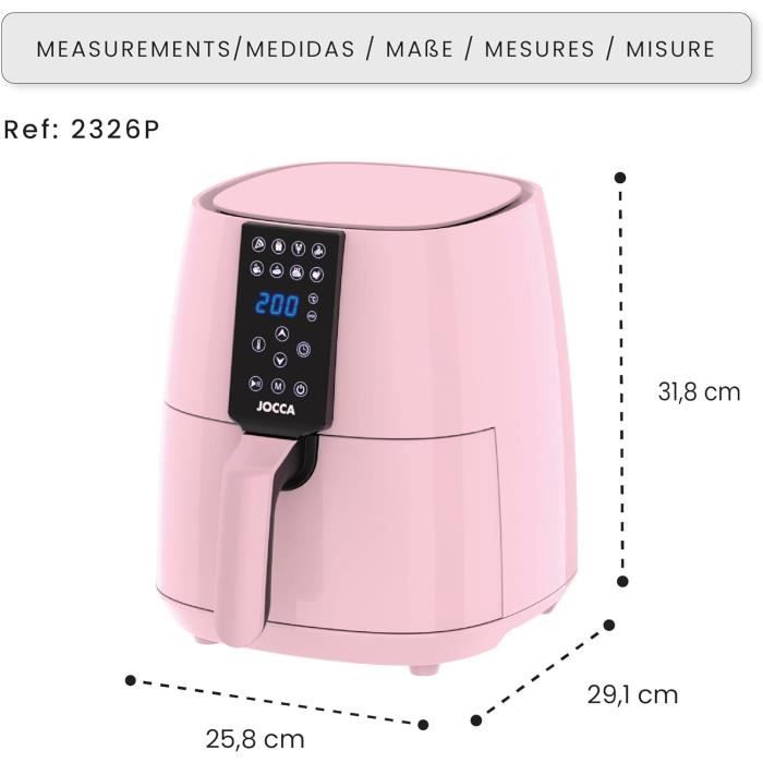 Friteuse à Air Chaud Adler 3L Sans Huile – Airfryer 2200W Avec Minuterie – Noir