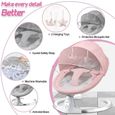 Balancelle bébé - Transat électrique - 5 Vitesses - Bluetooth Musique - Chaise Balançoire bébé - EU Prise Rose-2