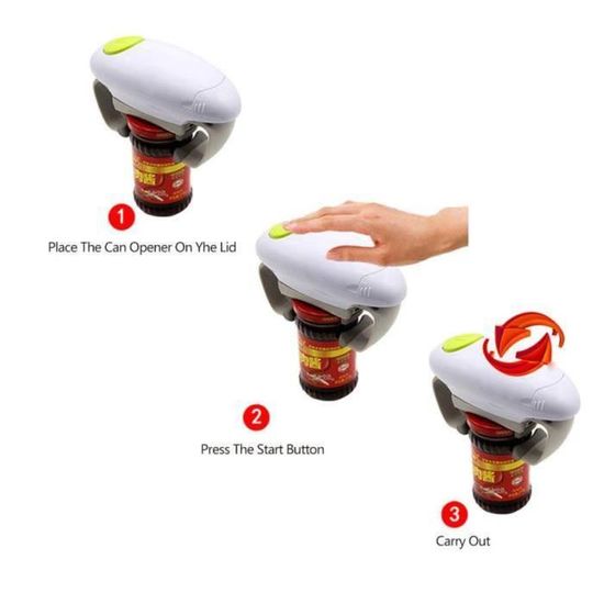 Ouvre-Bocal Électrique One Touch - Ouvre-Boîte Automatique Rotatif - Outil Cuisine Pour Bocaux Et Bouteilles Ouvre-bocal One Touch