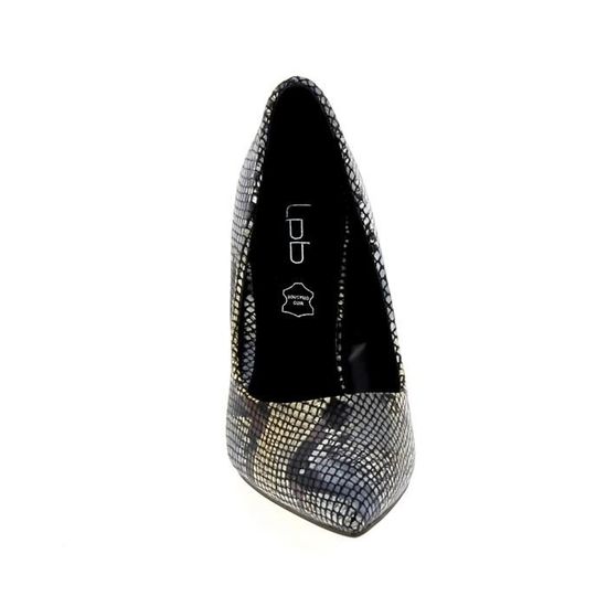 Escarpin LPB Anael Serpent Femme Talon Aiguille Imprim Noir