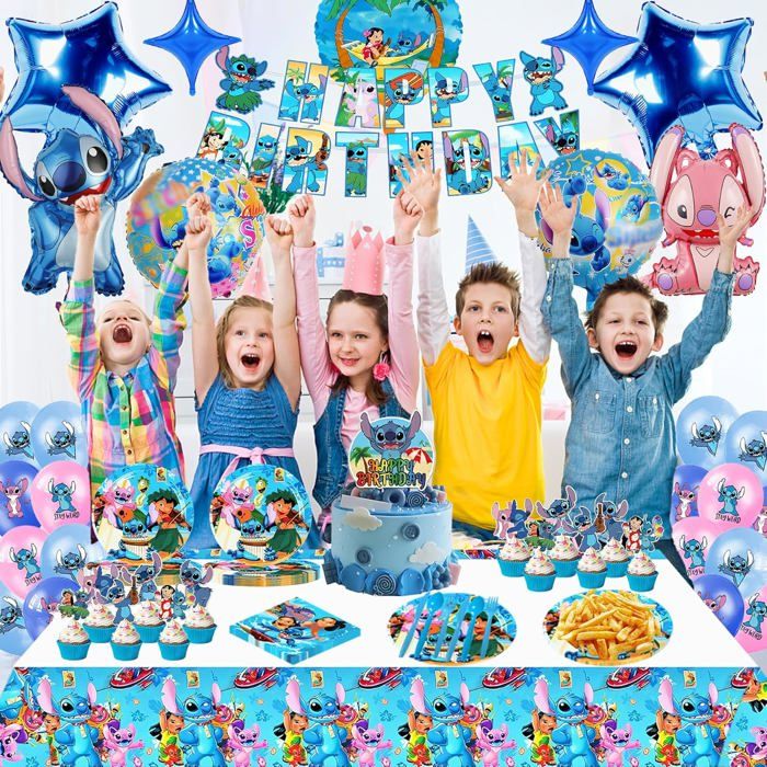 Kit Décoration Anniversaire 48 Pièces - Ballons, Bannière, Décorations Gâteau, Fête Enfant Prête à L'emploi