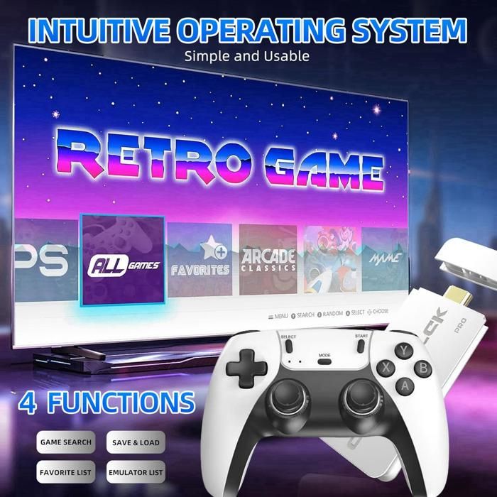 X2 Plus Console Rétro 128 Go – 2 Manettes Sans Fil 2,4 GHz, 40 000+ Jeux, Sortie HDMI 4K, EmuELEC 4.3