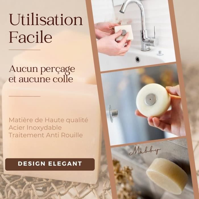 Porte-savon Magnétique à Ventouse – Sans Perçage, En Inox, Pour Salle De Bain Ou Cuisine