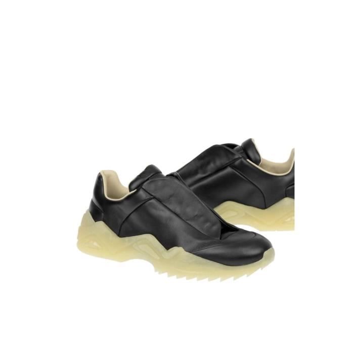 MAISON MARGIELA HOMME S37WS0493P2589T8013 NOIR CUIR BASKETS Noir