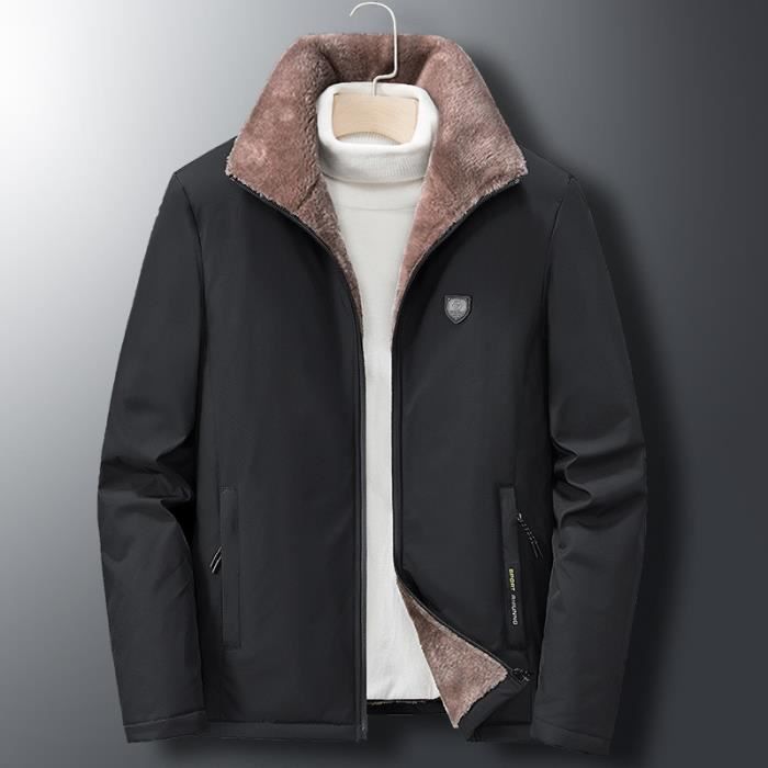 Veste en jean noir fourrure sales homme