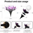 Lampe solaire jardin - Lotus Décoratif - Effets d'éclairage fantastiques - Violet-3