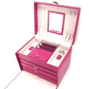Grande Boîte à Bijoux Organisateur 6 Niveaux En Simili Cuir Noir - 32 Compartiments - Marque Frebeauty