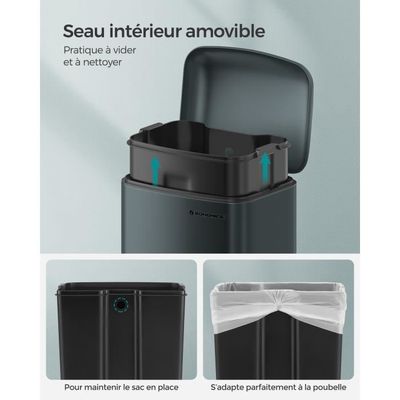 Bacs À Ordures De Cuisine Poubelle Ronde À Pédale En Acier Inoxydable