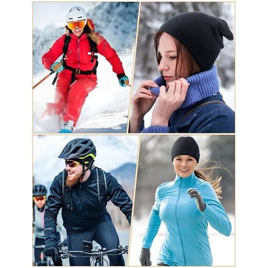 Bonnet Homme Hiver, Bonnet Noir Femme Unisex Bonnet Beanie Tricoté pour  Homme et Femme Ski, Courir - Cdiscount Sport
