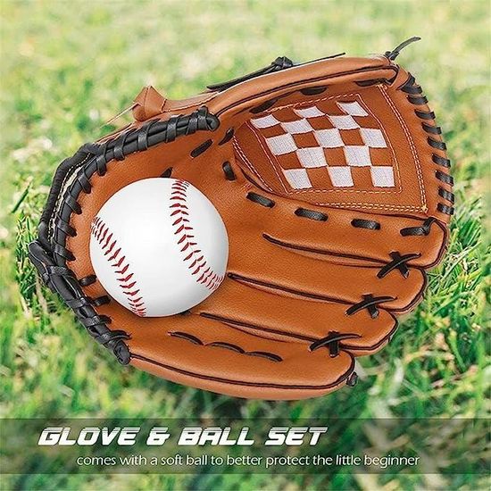 LeapBeast Gant De Baseball Souple Pour Entraînement - Gant Softball PU Réglable Main Gauche Jeunes Et Adultes