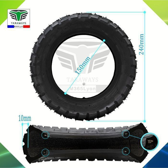 Pneu et Chambre à air 255x80 Pour Trottinette électrique Dualtron Pneu et Chambre à air 255x80 Pour Trottinette électrique Dualtron