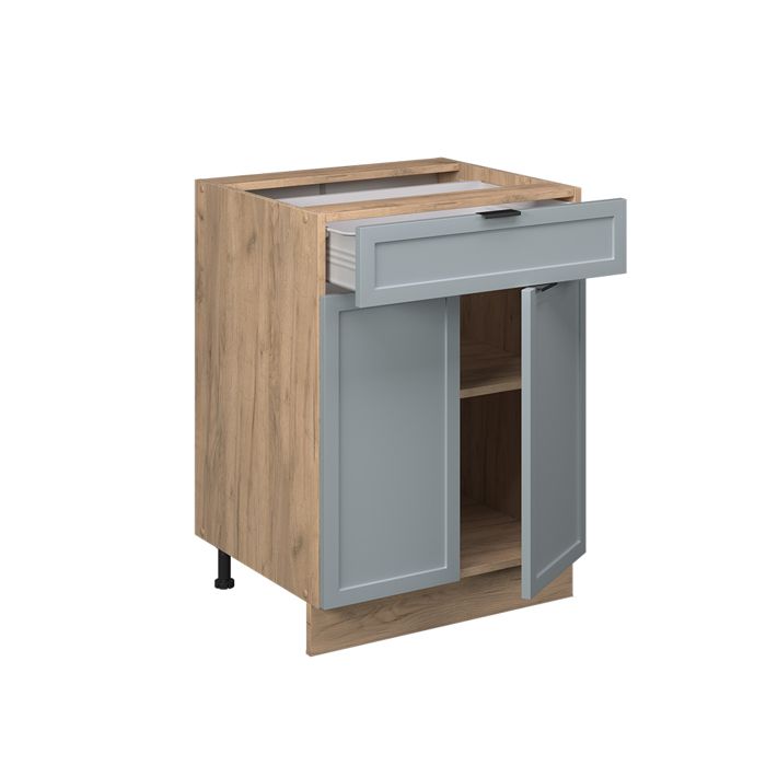 Vicco Meuble Cuisine R-Line Bleu-Gris 60cm Avec Tiroir - Module Bas Sans PT