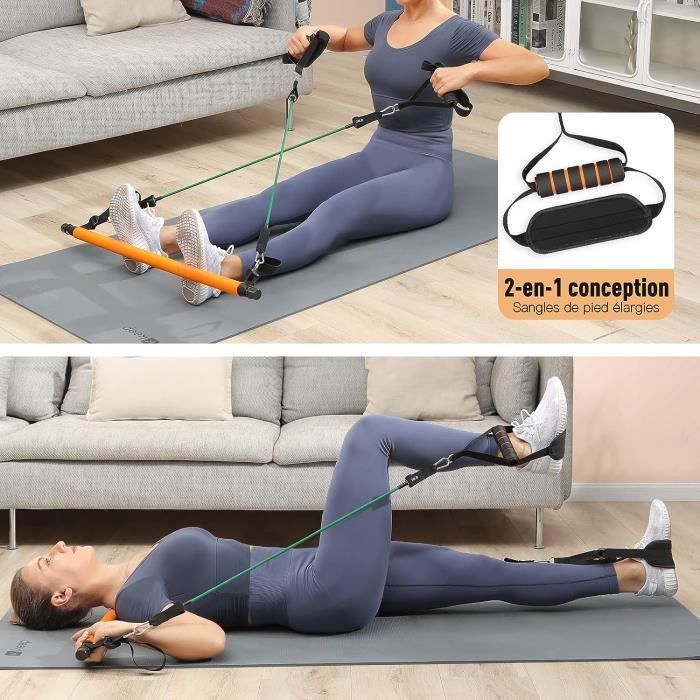 Kit de barre de Pilates améliorée - Équipement d'exercice réglable de