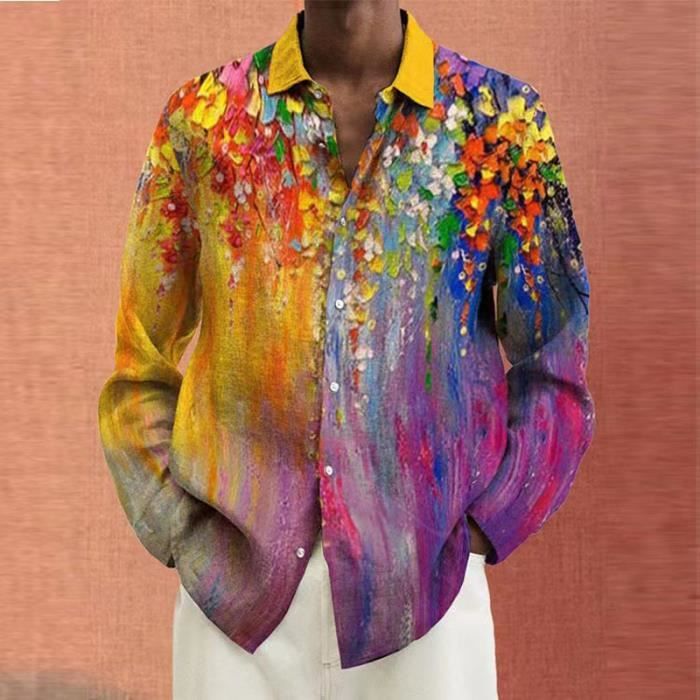 Chemise hawaienne manche discount longue