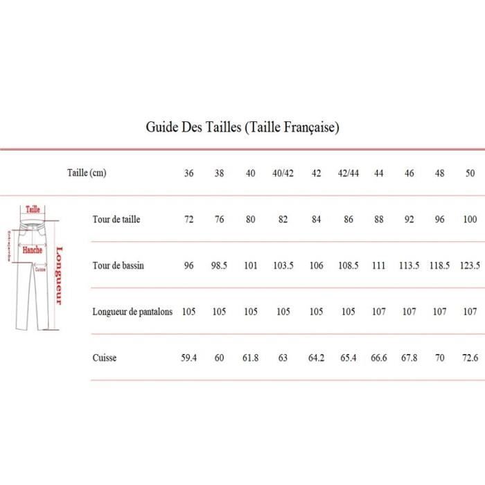 Taille américaine 2025 pantalon homme
