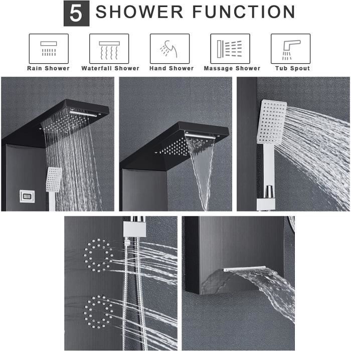 Colonne de douche multifonction murale pour la douche