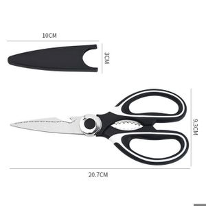 Ciseaux De Cuisine Multifonctions JUMBO - Acier SK5 Japon - Noir