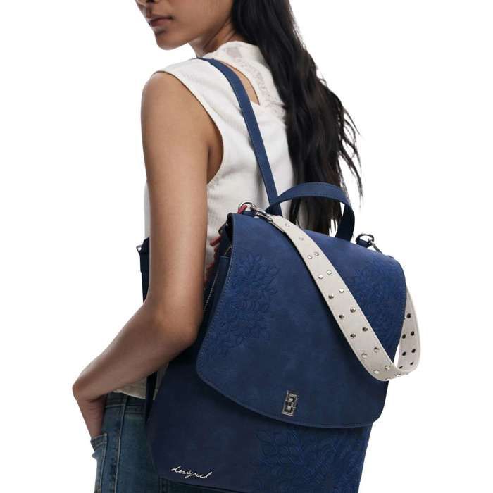 Sac à Dos Femme Desigual Ayax Nanaimo - Cuir Synthétique Marron - 28x34x11.5 Cm - Neuf Avec étiquettes