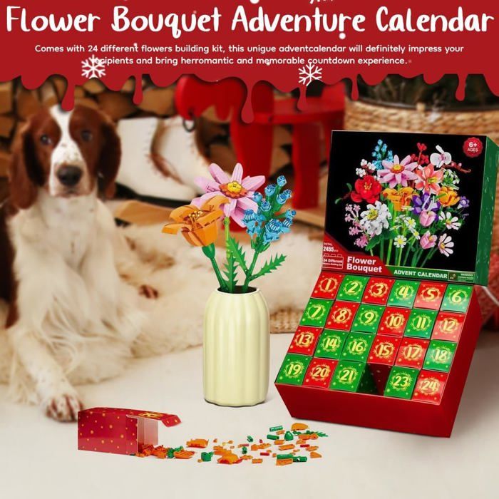 Kit Construction Bouquet Roses – Fleurs Artificielles à Monter Avec Vase – Cadeau Créatif Anti-Allergie