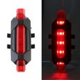 Couleur de la queue rouge Lampe de Vélo Rechargeable Par USB, Éclairage Avant et Arrière Pour VTT, Lampe Torc-0