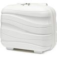 Kono Vanity Case Rigide ABS Léger Portable 34x30x17cm Trousse de Toilette pour Voyage, Vanity Rigide Voyage Femme, Blanc-0