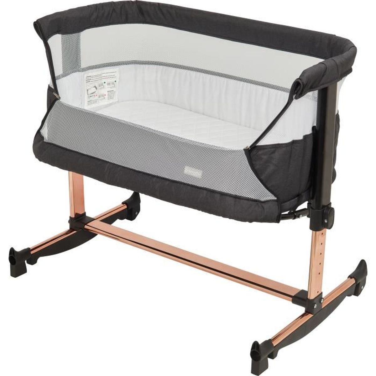 Lit bébé cododo noir doré Vivaldi Babygo Cdiscount Puériculture