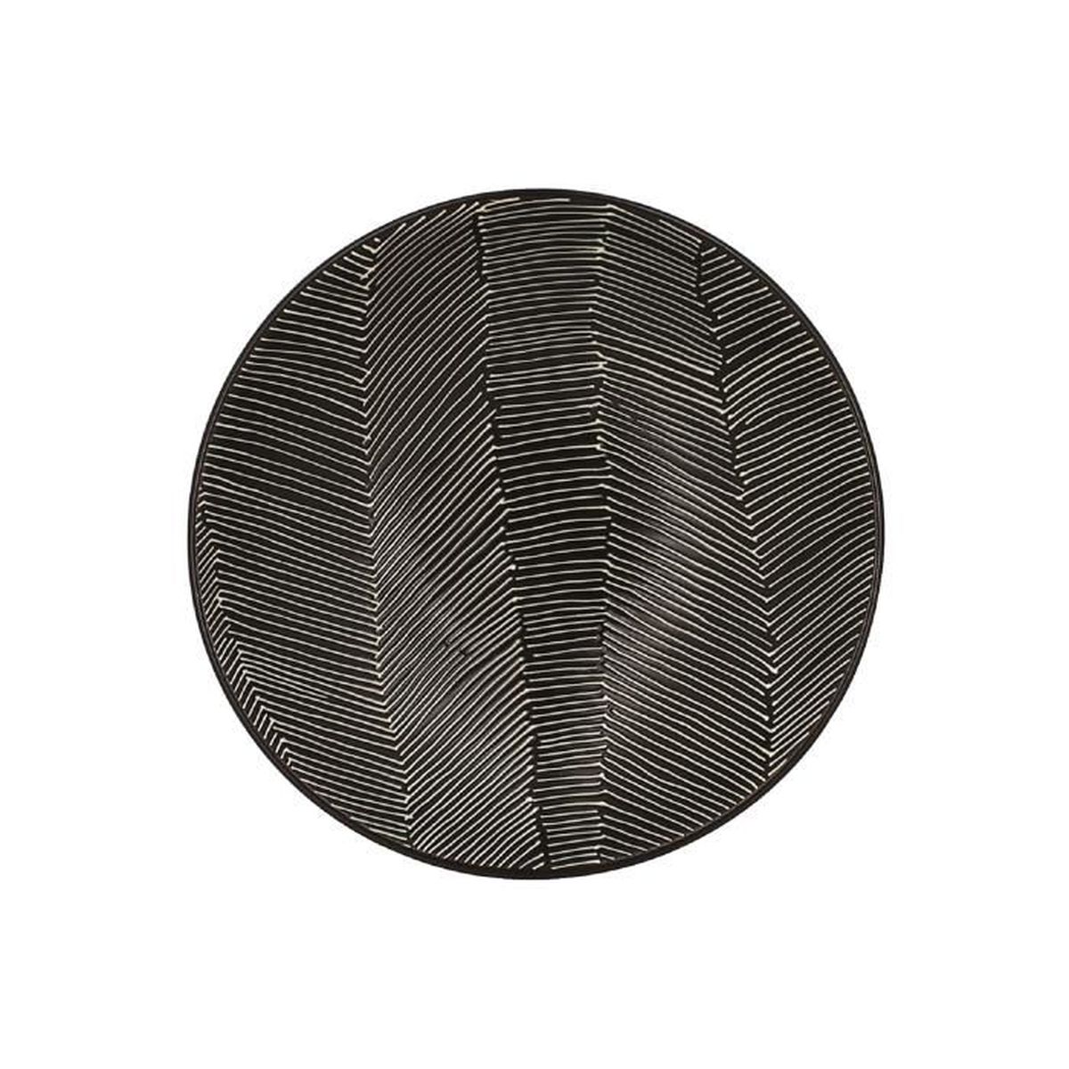 NOVASTYL - Lot De 6 Assiettes Calottes Jaipur 19cm - Grès Décor Fleuri Relief