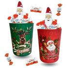 PRO DISTRI KINDER Noël | 2 Verres garnis de 20 chocolats KINDER Schokobons et Mini-Bueno et d'un moulage | Cadeau Original à Offrir