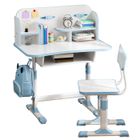 WIRLSWEAL Ensemble de bureau et de chaises fonctionnels pour enfants, réglables en hauteur avec motif de dessin animé (bleu)