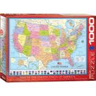 Puzzle Carte des États-Unis - Eurographics - 1000 pièces - Rouge - Multicolore - Adulte - Mixte
