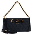 GUESS Sac à main gris foncé noir pour femme - Izzy Crossbody Top Zip Coal Logo 217796