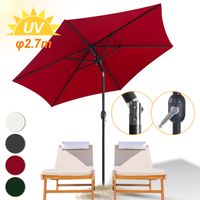 Parasol inclinable LOSPITCH - Rouge - 2.70 x 2.45m - Protection UV 30+