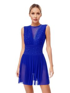 Robe De Danse Femme YiZYiF - Asymétrique, Sans Manches, En Mousseline - Pour Latin, Jazz, Tango, Soirée Robe De Danse Femme YiZYiF - Asymétrique, Sans Manches, En Mousseline - Pour Latin, Jazz, Tango, Soirée