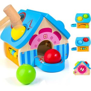 Jouets de marteau en bois pour enfants, jeu de hamster, banc de martelage,  jouets de développement pour bébé, jouets Montessori dos pour enfants