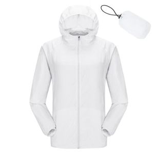 MANTEAU couleur Blanc taille XXL Veste de randonnée en peau imperméable unisexe pour homme et femme, vêtement de plei