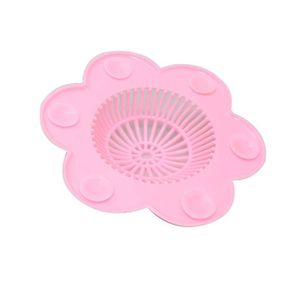 SIPHON DE LAVABO 3 pièces - Rose - Filtre à cheveux en Silicone pour évier de cuisine,bouchon de bain, bouchon de sol, filtre