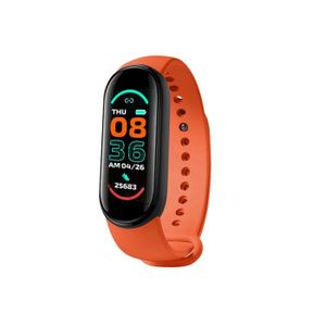 BRACELET D'ACTIVITÉ M6 montre intelligente bracelet tensiomètre écran couleur de remise en forme orange