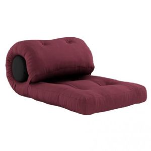 FUTON Fauteuil futon convertible WRAP couleur bordeaux bordeaux Tissu Inside75