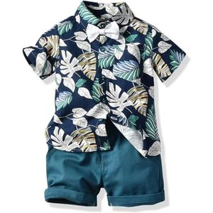 Ensemble de vêtements Ensemble Hawaï pour BéBé GarçOn Petits Enfants Chemise et Short en Coton pour Enfants VêTements Plage D'éTé à Fleurs Tropicales