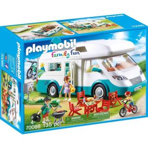 UNIVERS MINIATURE Playmobil - Family Fun - Famille et camping-car - 135 pièces - Jaune