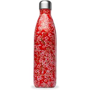 GOURDE QWETCH - Bouteille Isotherme Flowers Rouge 750ml- 