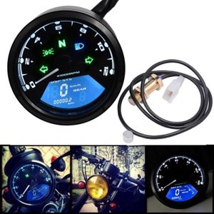 Duokon Universel Compteur de Vitesse Tachym/ètre de Moto Grand M/ètre dHuile Rond Odom/ètre Moto pour /Écran LCD