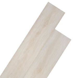 PLANCHER CHAUFFANT Planches de plancher PVC autoadhésif 2,51 m² 2 mm Blanc chêne - ZERODIS - Résistant à la moisissure et ignifuge
