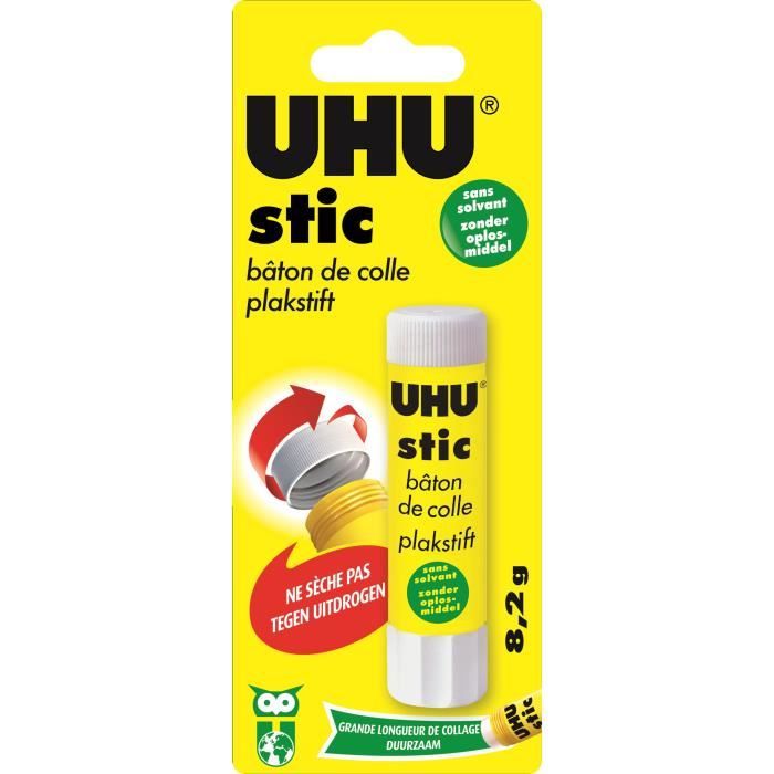 UHU stics - 9 bâtonnets de colle blanche de 8,2g