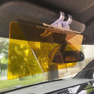 Pare-soleil de voiture, 2 en 1 jour et nuit anti-éblouissement anti-éblouissement  anti-UV HD miroir, visière pour pare-brise de voiture Extender lunettes de  nuit Viser Extender Eagle Vizor filtre UV pare-soleil (jaune/gris) 